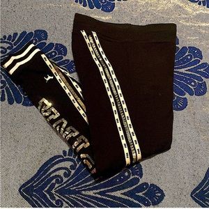 VS PINK Sequin Embroidered Leggings |Black/White Sz M|